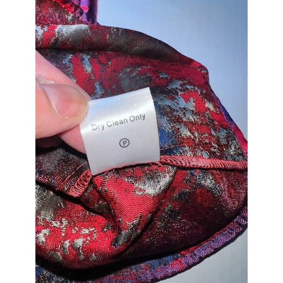 Tuckernuck Shirt Womens Size XS Purple Pink Jacquard Blouse Top 3/4 Bell Sleeves - Picture 12 of 15